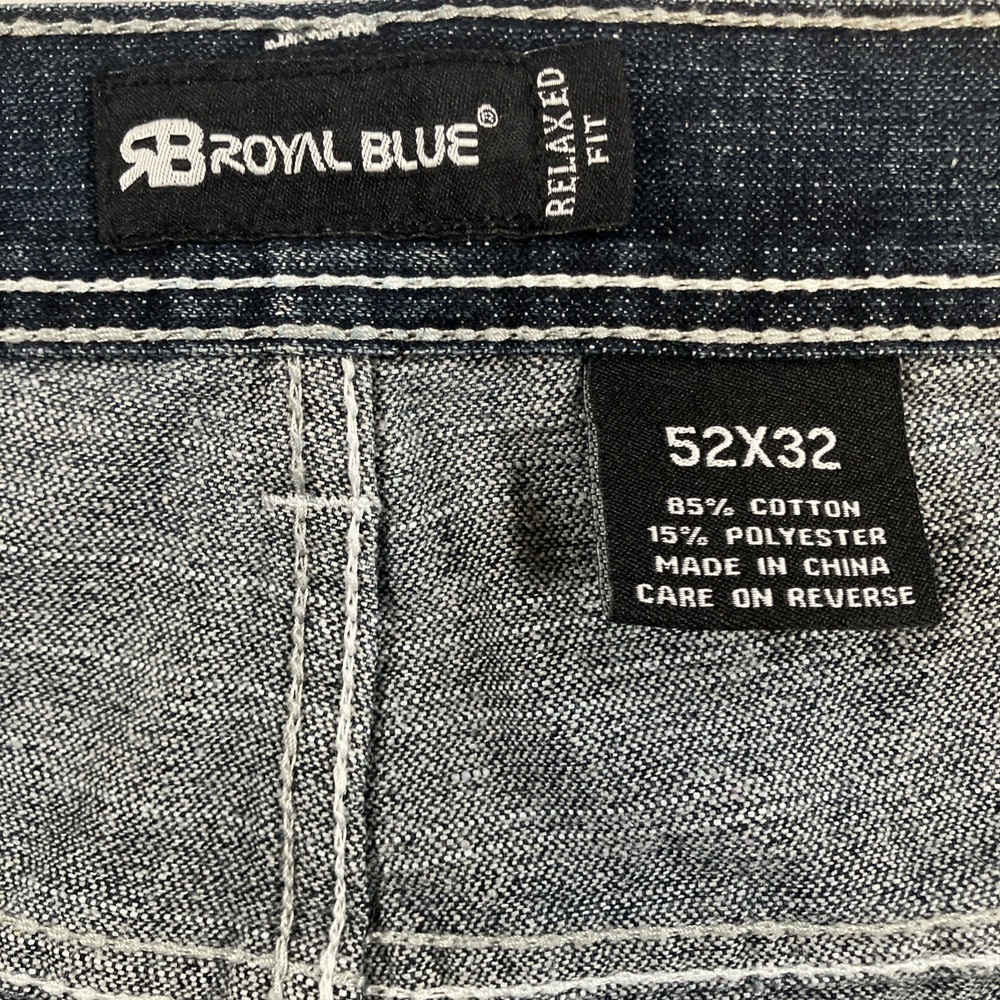 Royal Blue Brand Jeans Mens 52x32 Relaxed Fit Distressed Medium Wash NWT - Picture 12 of 16